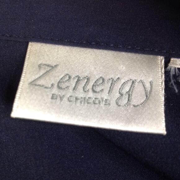 Zenergy By Chico's Blue Zip Front Lightweight Jacket - Picture 3 of 8